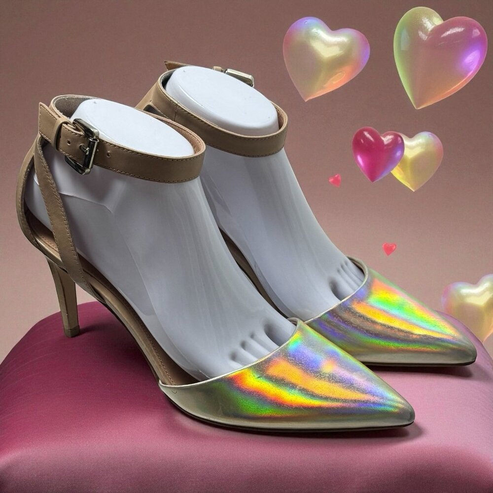 Sigerson Morrison‎ Psychedelic 3” Pumps Ankle Strap Party Club Evening Event 8.5